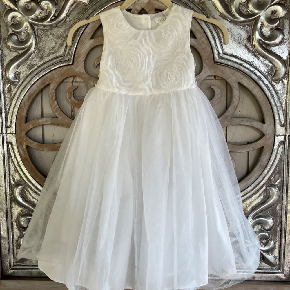 Flower Girl - Communion White Dress- Size 5